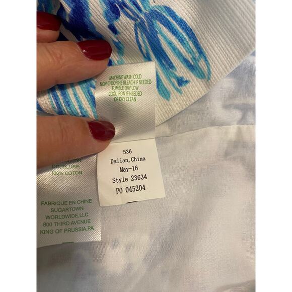 Lilly Pulitzer Cathy Shift Get Trunky Elephant Print Dress In Bomber Blue Sz. 10 - Picture 7 of 8